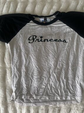 omighty Black & White 'Princess' Raglan Crop Top